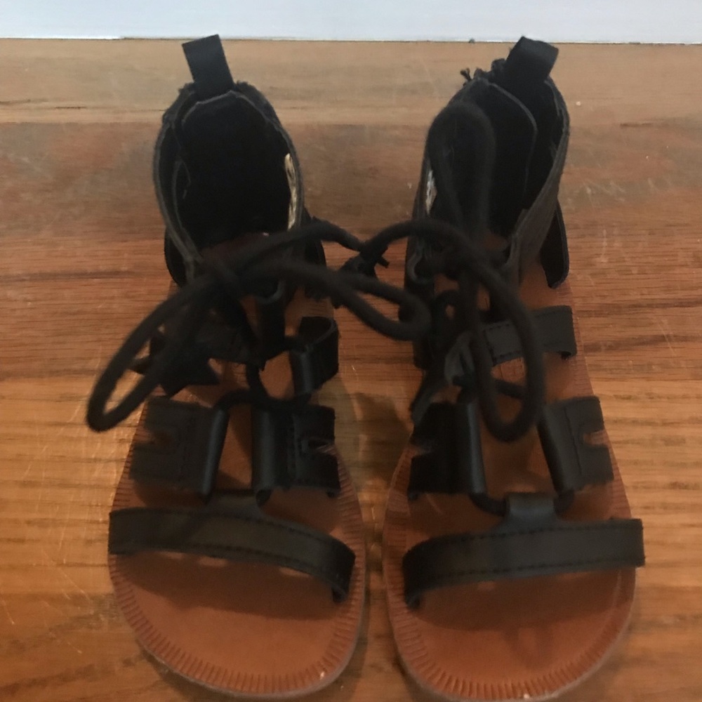 Black lace up toddler sandals